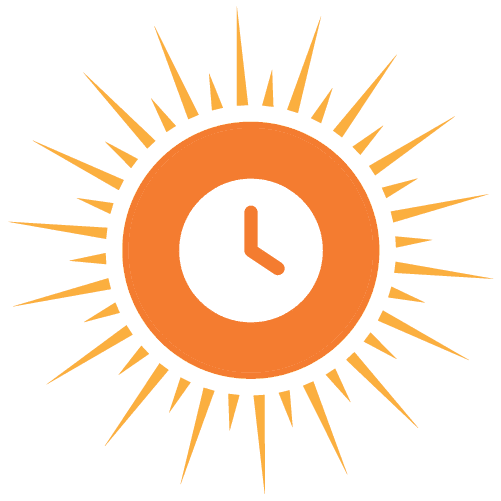 Orange Clock Sun